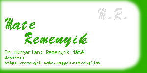 mate remenyik business card