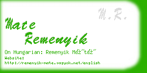 mate remenyik business card